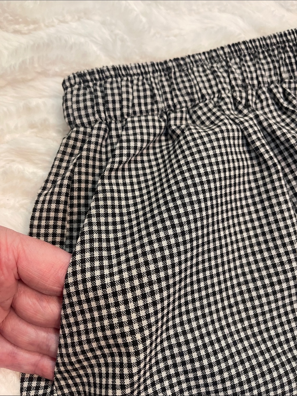 NWOT Wide-Leg B&W Checked Pants w/Pockets - Picture 11 of 16